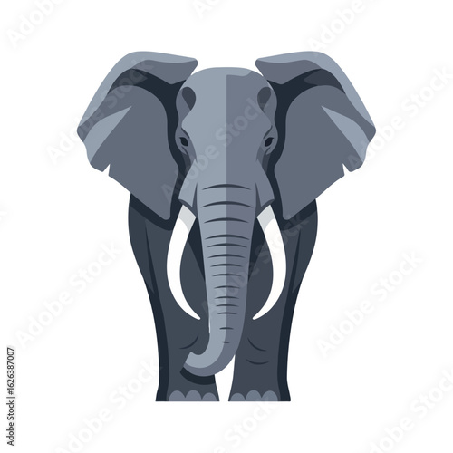 Isolated elephant illustration on clear backdrop, a clear elephant illustration with bold colors and crisp lines.