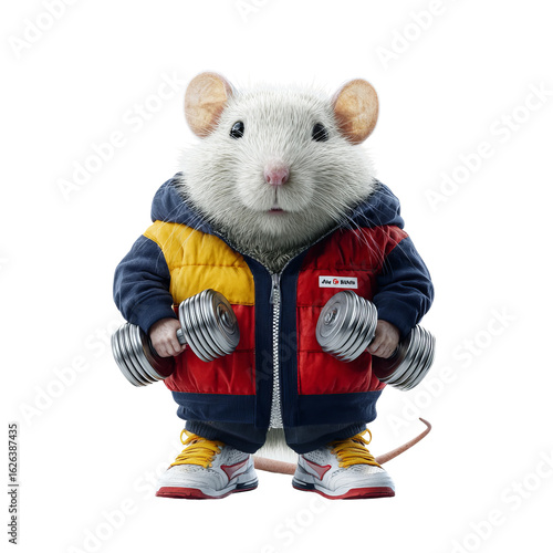 cartoon rat character wearing modern sportswear
