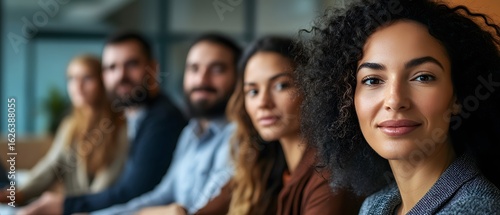 A diverse team of professionals engaged in a meeting, showcasing collaboration.