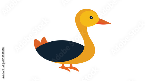 Grebe bird with floating pose and fine plumage detail perfect for lake and freshwater bird scenes Vector illustration.