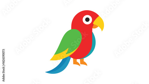 Parrot bird with vibrant feathers and talking expression ideal for tropical pet and jungle artwork Vector illustration.