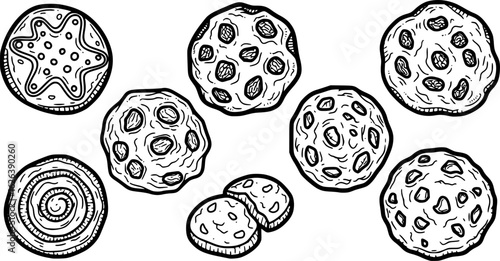 Hand-Drawn Cookie Icons
