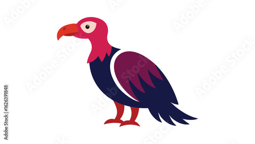 Vulture bird perched with sharp gaze great for scavenger bird themes and desert wildlife art Vector illustration.