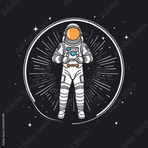 Astronaut in Space Suit with Cosmic Radiance