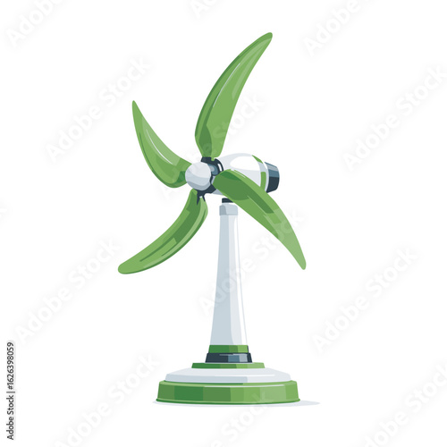 Creative design of a green desk fan showcasing modern style and functionality in a home office setting