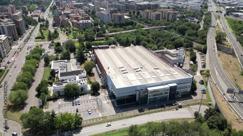 Wallpaper Mural Logistics Hub and Warehouse Complex – Industrial Zone with Road Traffic – Original, No Color Grading Torontodigital.ca
