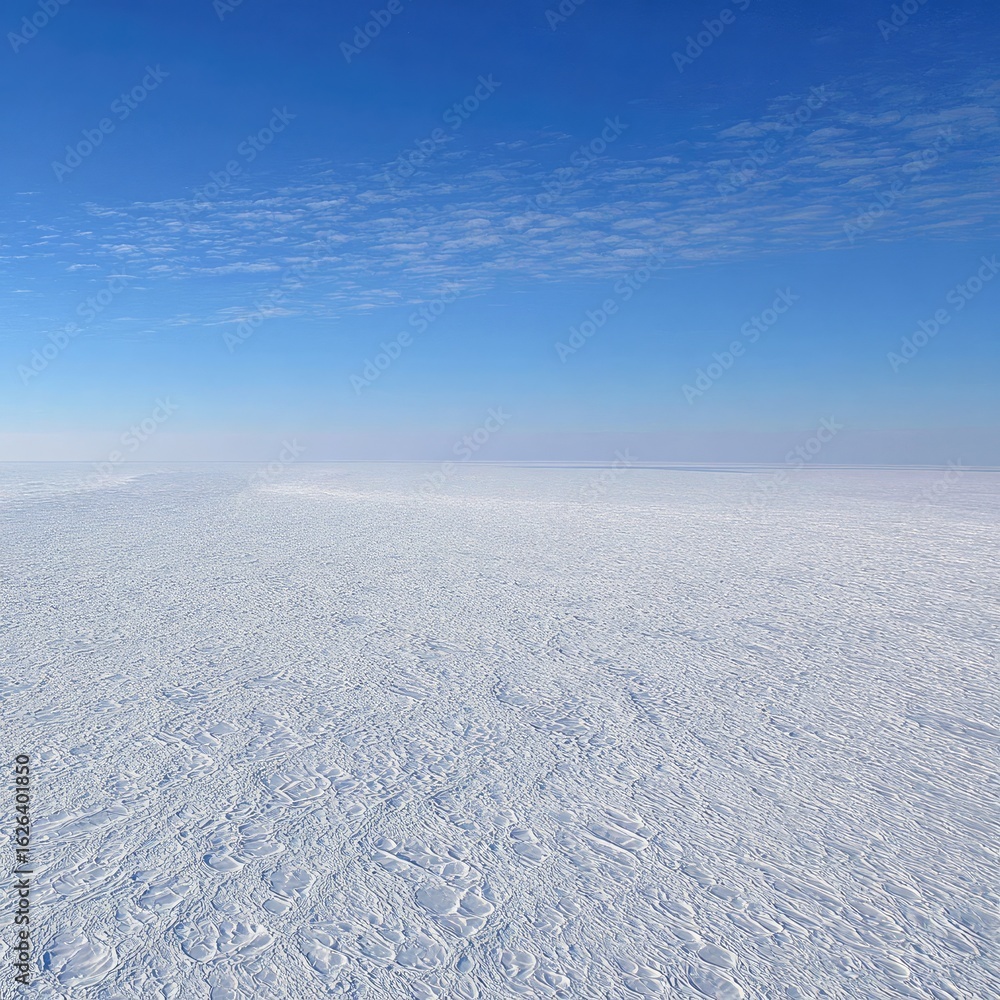Vast expanse of snow-covered landscape under a clear sky Vast expanse of snow-covered landscape under a clear sky