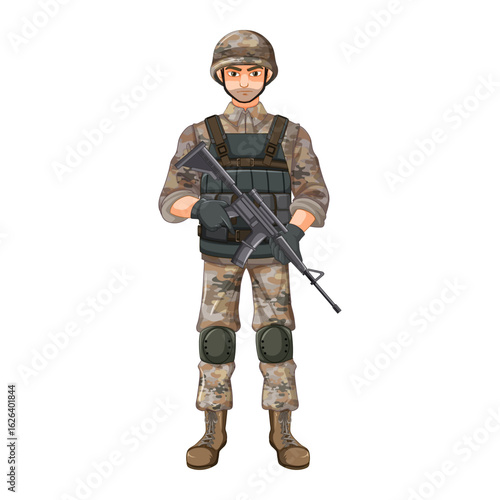 Military soldier vector design, a human warrior logo not an animal mascot