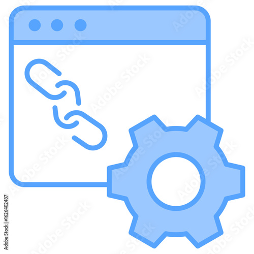 Link Building Blue Icon