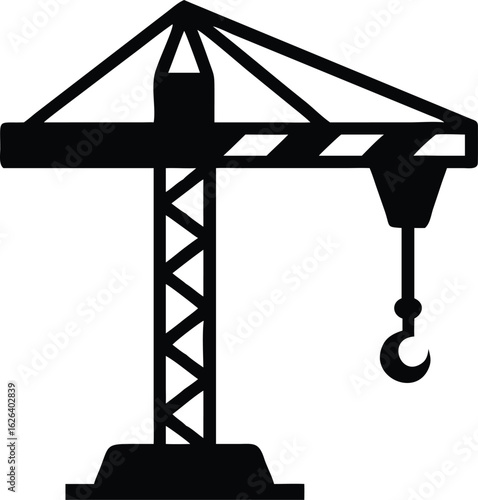 construction and industrial crane with hook  Silhouette