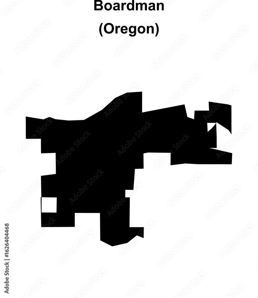 Obraz premium Boardman (Oregon) blank outline map