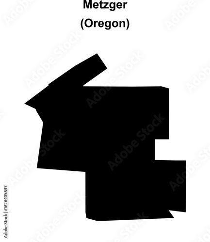Metzger (Oregon) blank outline map