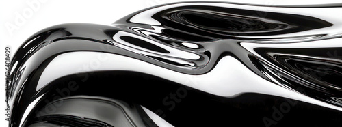 Wallpaper Mural Abstract Chrome Surface Displaying Smooth Curves And Reflections Against A Dark Background Creating Dynamic Forms Torontodigital.ca