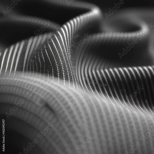 Wallpaper Mural Dark Gray Fabric with White Pinstripes, Soft Waves and Folds Torontodigital.ca