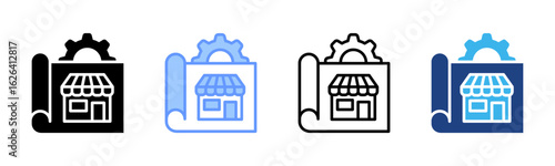 Franchise Model icon sheet multiple style collection