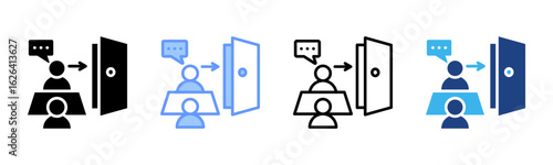 Exit Interview icon sheet multiple style collection