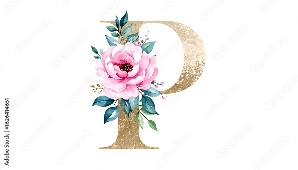 Obraz premium Floral Initial 