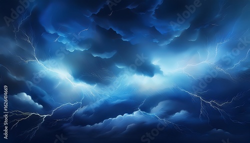 abstract background of a dark blue sky with storm clouds and lightning abstract stormy weather background