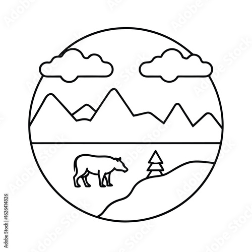 tundra nature outline