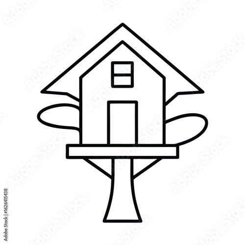 treehouse line drawing