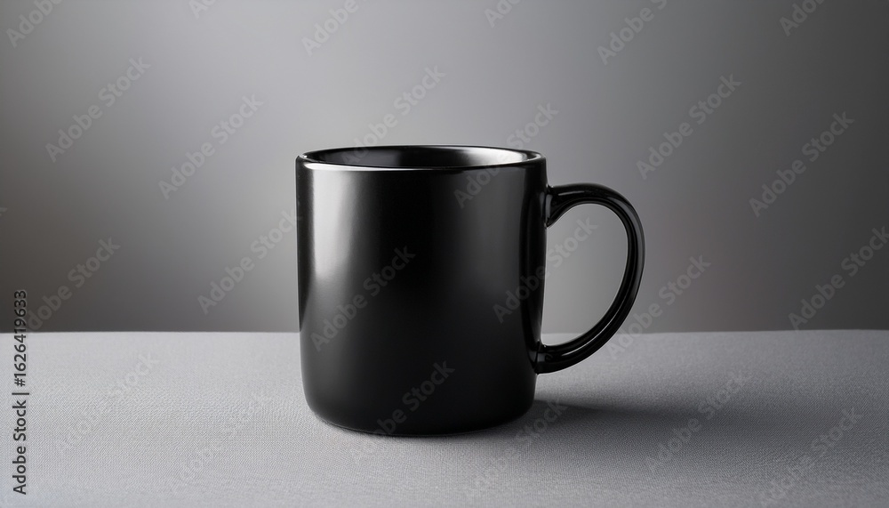 Obraz premium black mug mockup on grey background