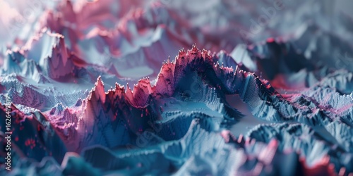 Abstract Mountain Range Scenery in High Definition With a Dreamy Color Palette