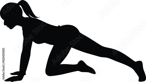silhouette of a girl exercising on the floor