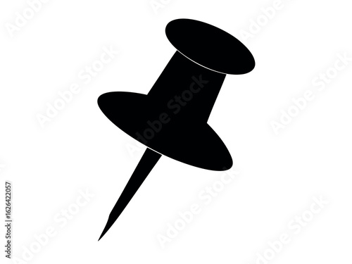 pushpin silhouette vector, push pin icon vector