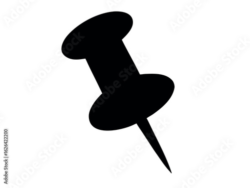 pushpin silhouette vector, push pin icon vector