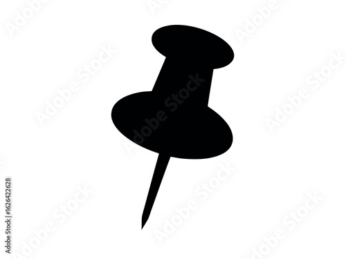 pushpin silhouette vector, push pin icon vector