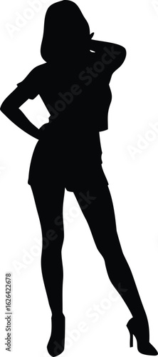 silhouette of an attractive woman posing