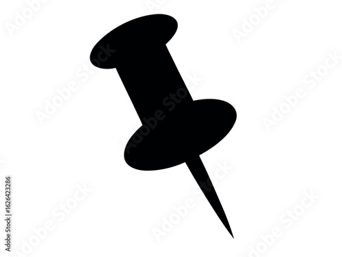 Pushpin silhouette vector, Push pin icon