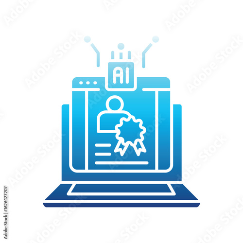 generation student resumes color flat icon for digital and print projects.