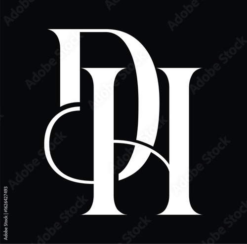 DH logo design symbol vector abstract monogram initial letter