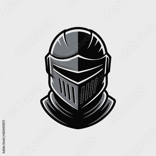 Bold knight helmet emblem for gaming teams and esports