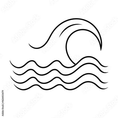 ocean wave line art