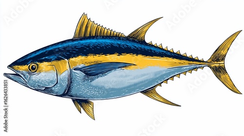 Detailed graphic of a tuna fish