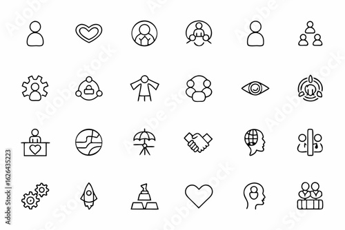 A dynamic icon bundle depicting values that shape strong company cultures. Perfect for internal HR tools, onboarding kits, and team-building resources
