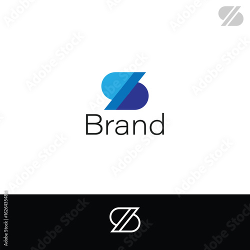 Modern and Minimal Letter S or SS Monogram isolated with two different backgrounds. 