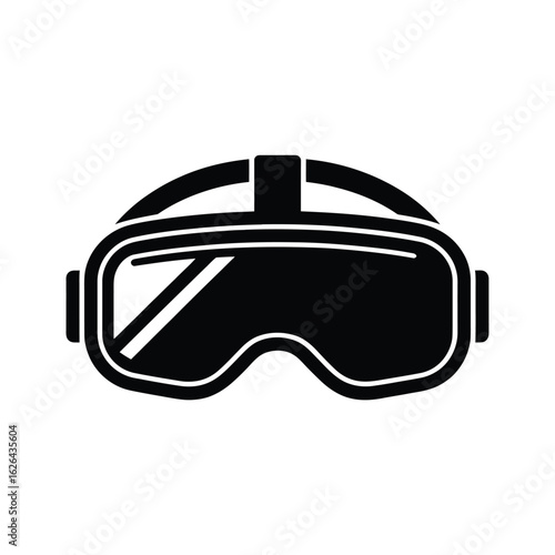 Black silhouette of virtual reality goggles headset