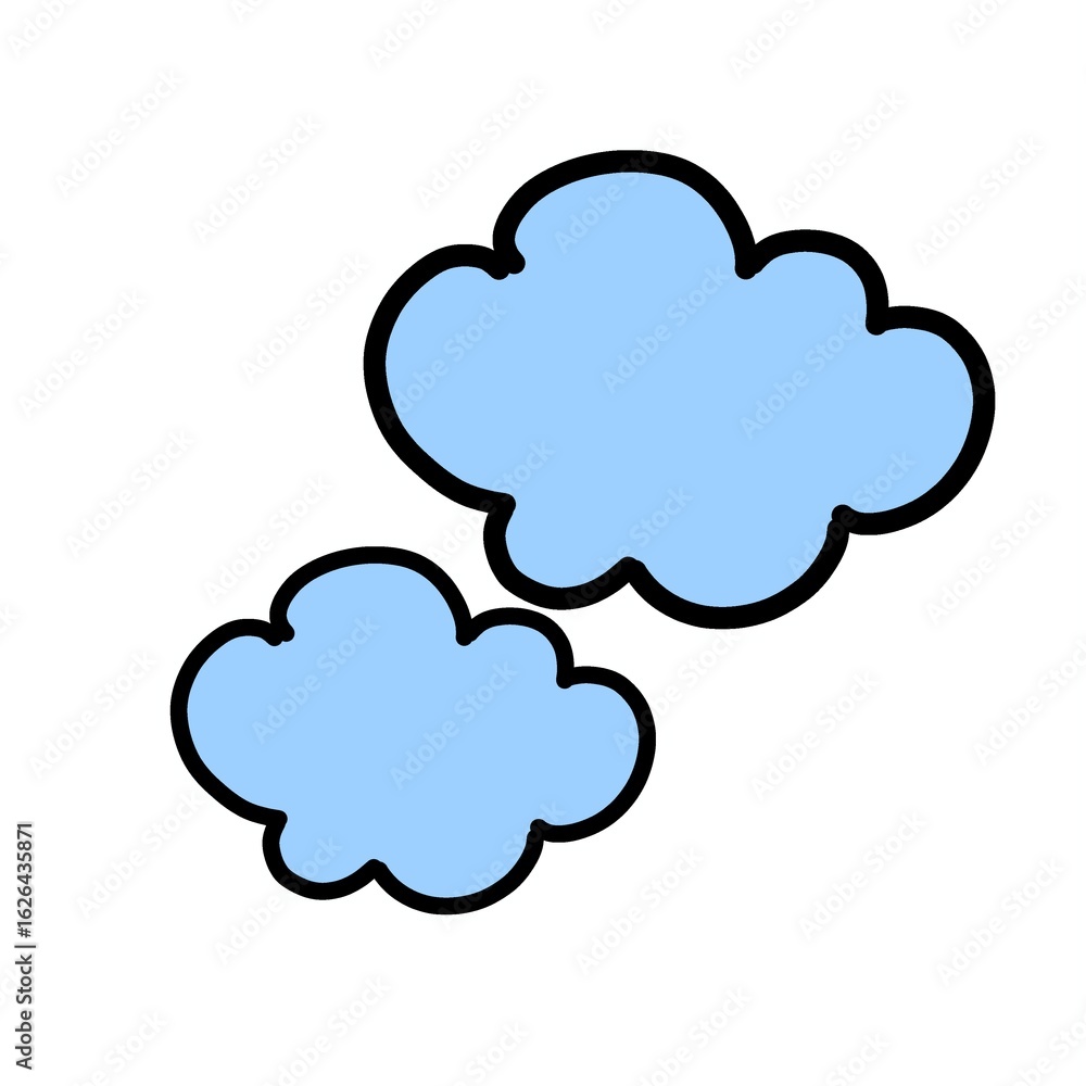 Cute Cartoon Blue Clouds illustration art Cute Cartoon Blue Clouds illustration art