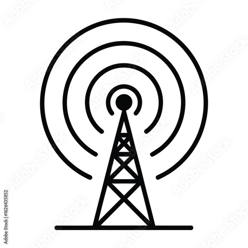 Radio Tower Signal Waves Icon antenna broadcast