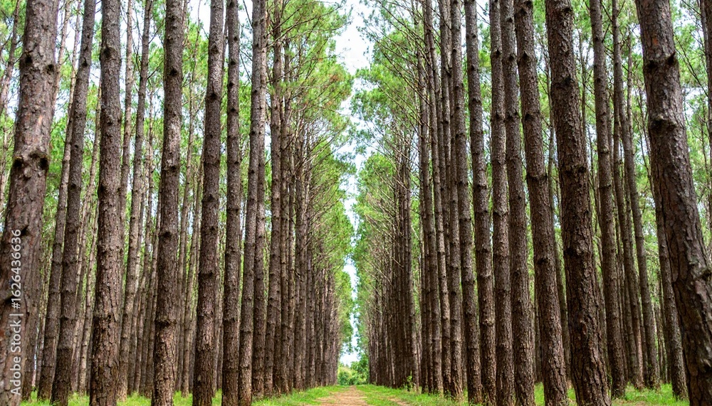 Fototapeta premium Coniferous forest on a transparent background_By jomphon.