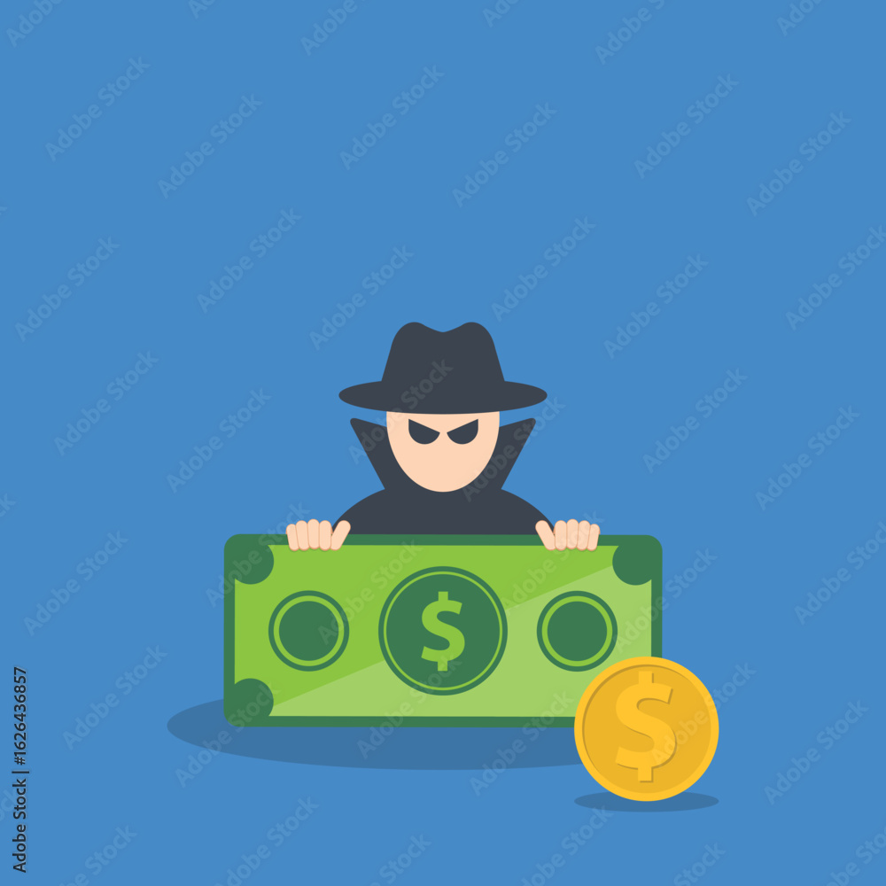 Obraz premium Hacking digital money. Bait website or online crime, thief steal money from online banking app concept, bait scam money.