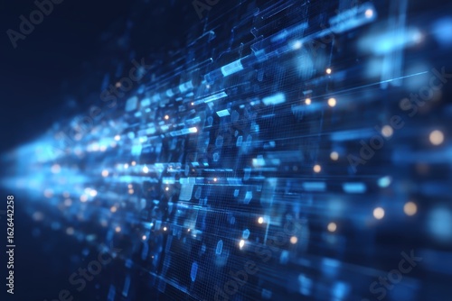 Wallpaper Mural Abstract blue digital lines and glowing particles create a futuristic technology background with a sense of speed and data flow Torontodigital.ca