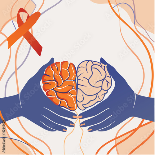 International mental health day vectors illustration 