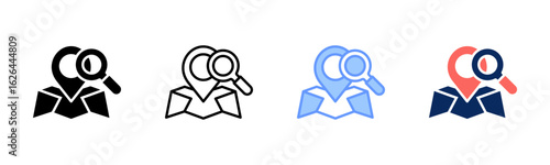 Location Analysis icon sheet multiple style collection