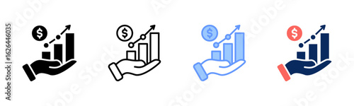 Investment icon sheet multiple style collection