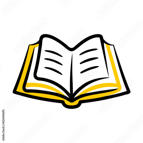 Book Reading hand drawing icon for web and graphic design