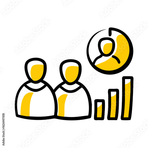 Business Demographics Graph hand drawing icon for web and graphic design
